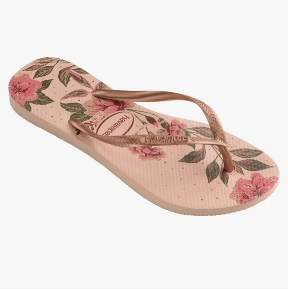 NWT Women's Havaianas Floral Flip Flops - Picture 4 of 9
